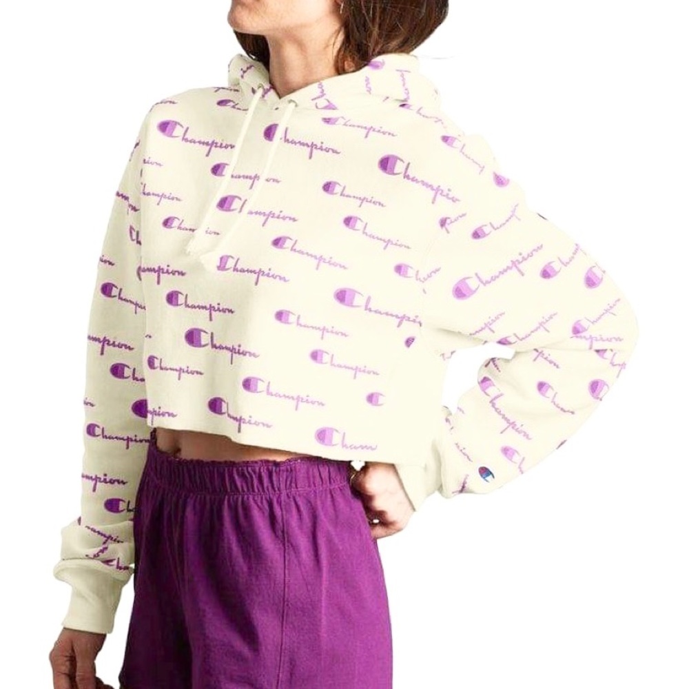 NEW Champion Cropped Cut Off Sweatshirt Hoodie